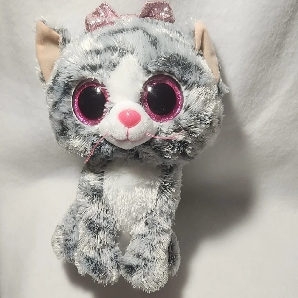 Ty Beanie Willow Boo Plush Gray and Pink Stuffed Toy